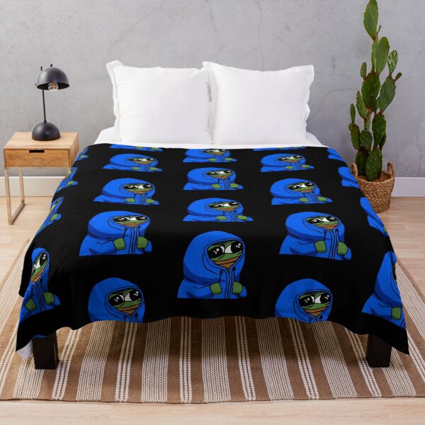 Vista previa del artículo con la obra «Peepo sudadera con capucha azul pepega emote», diseñado y vendido por rmpk101.