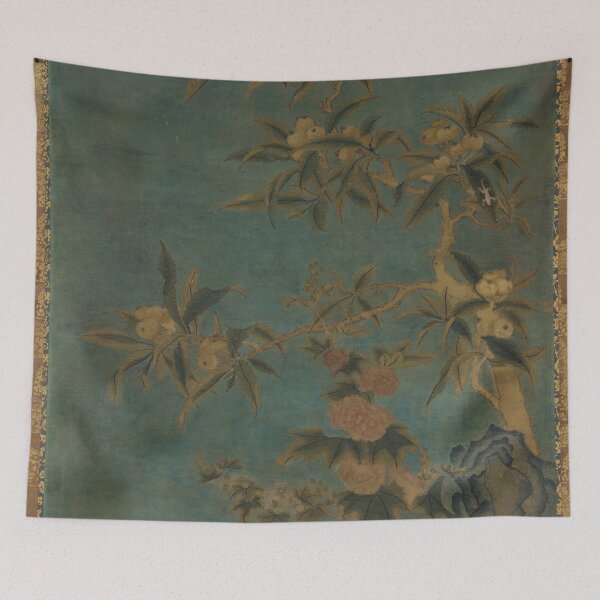 Item preview, Tapestry: fruit trees and hollyhocks designed and sold by LifeSpice.