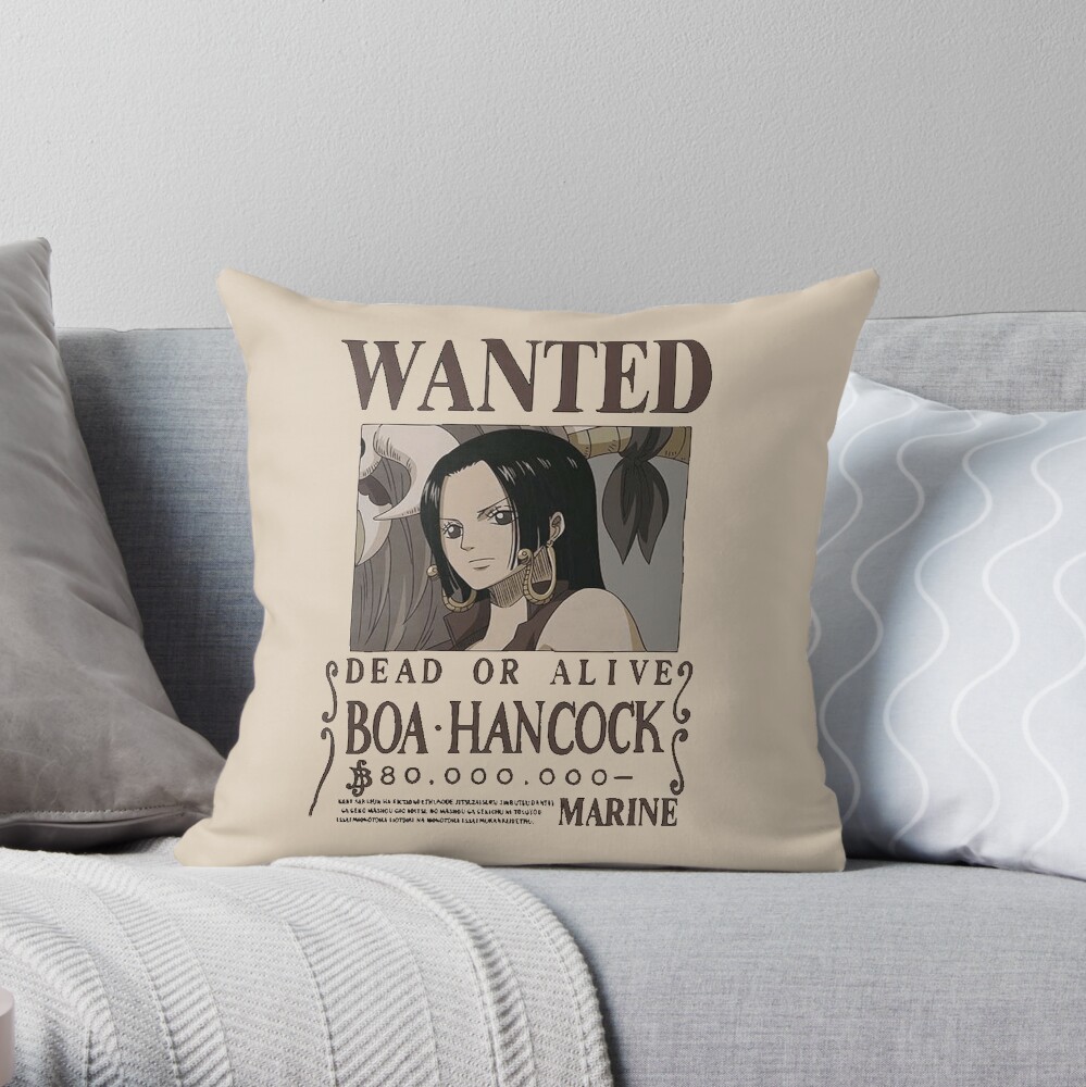 One Piece Wanted Bounty Poster Boa Hancock Png Throw Pillow By Piecesan Redbubble 