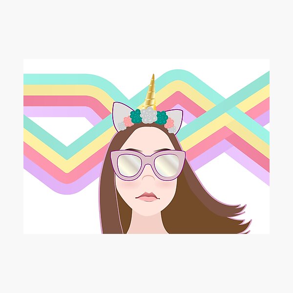 Unicorn Pastel Girl Photographic Print