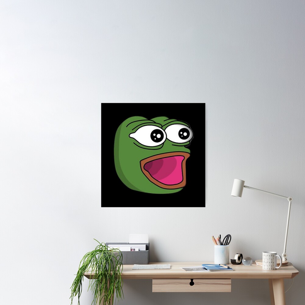 hush Poggers emote - peepo pepega twitch discord frog Mounted