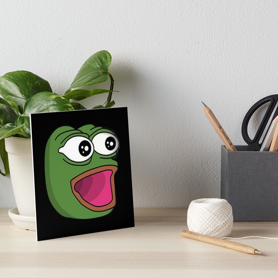 Grinning Poggers emote - peepo pepega twitch discord frog | Art Board Print