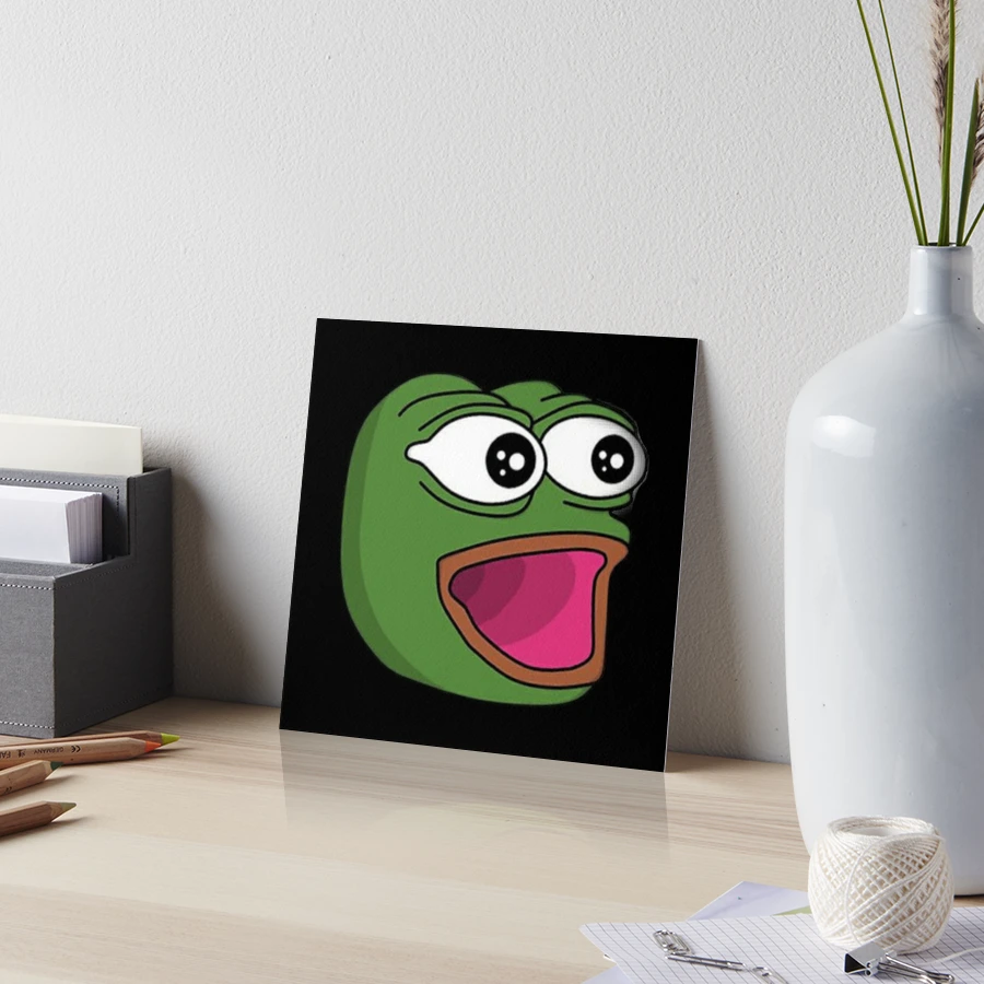 Dark Poggers emote - peepo pepega twitch discord frog Art Board