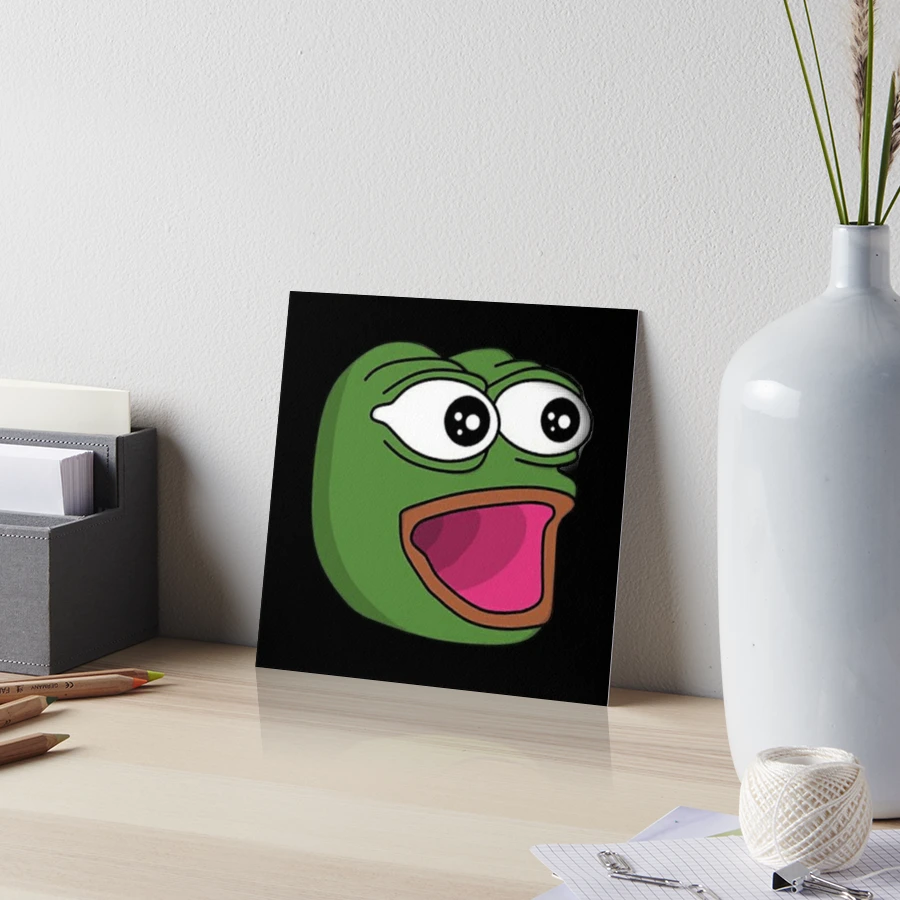 Bored poggers emote - peepo pepega twitch discord frog Art Board