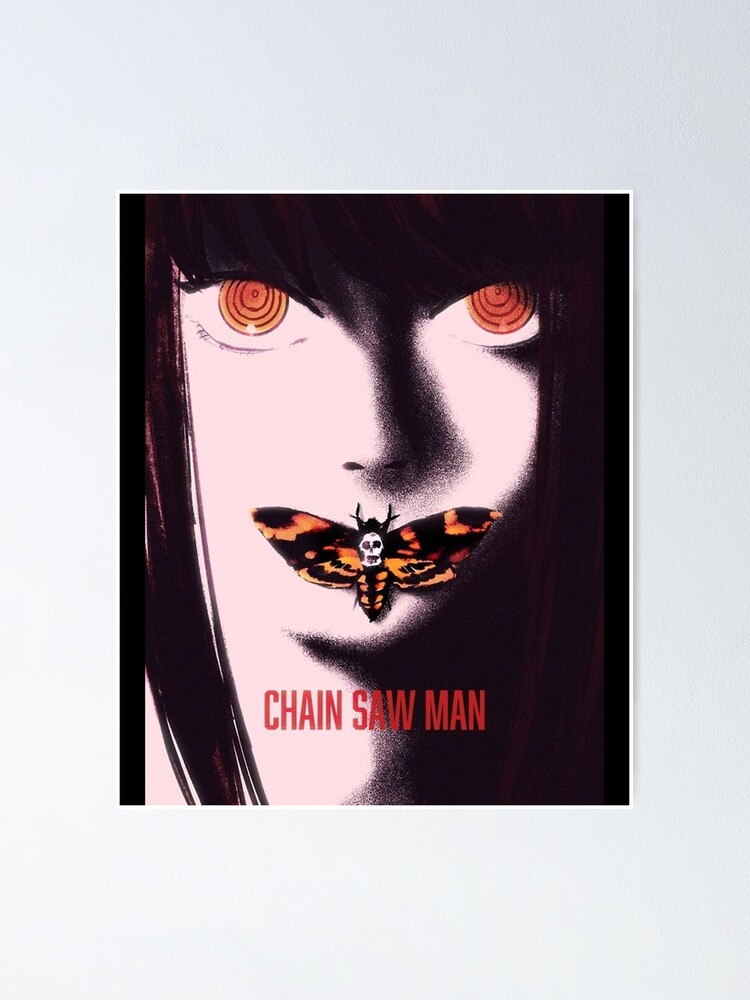 "Makima Chainsaw Man Silence of the Lambs Style" Poster by mokarlsefni