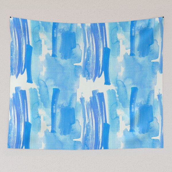 Artikelvorschau, Blau und Aqua breite Pinselstriche abstrakte Kunst entworfen und verkauft von DEC02.