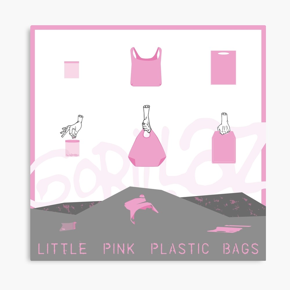 "Gorillaz Little Pink Plastic Bags" Canvas Print by Theokotos Redbubble