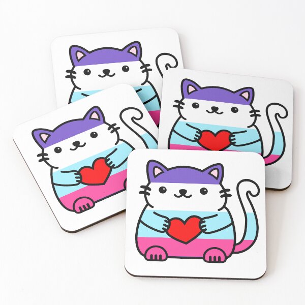 Item preview, Multisexual Pride Flag Kitty designed and sold by ilexdesigns.