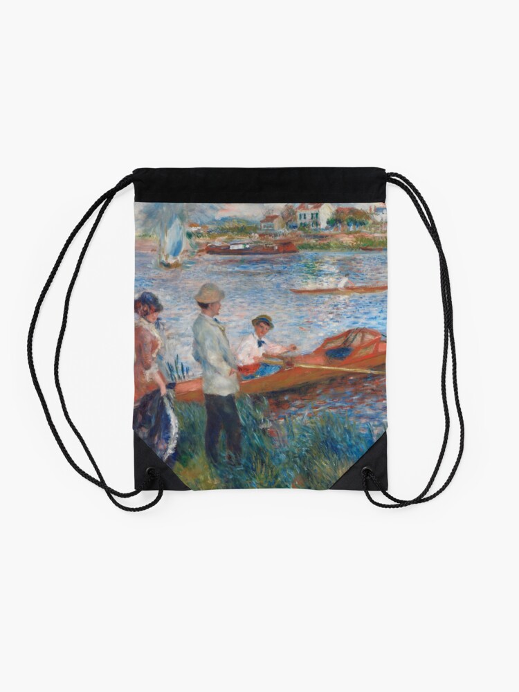 Alternate view of Oarsmen at Chatou Painting by Auguste Renoir Drawstring Bag