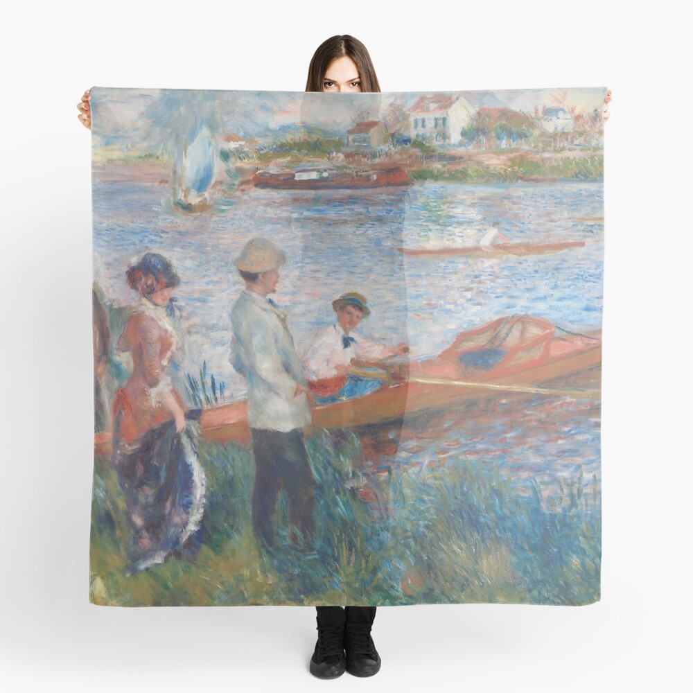 Oarsmen at Chatou Painting by Auguste Renoir Scarf
