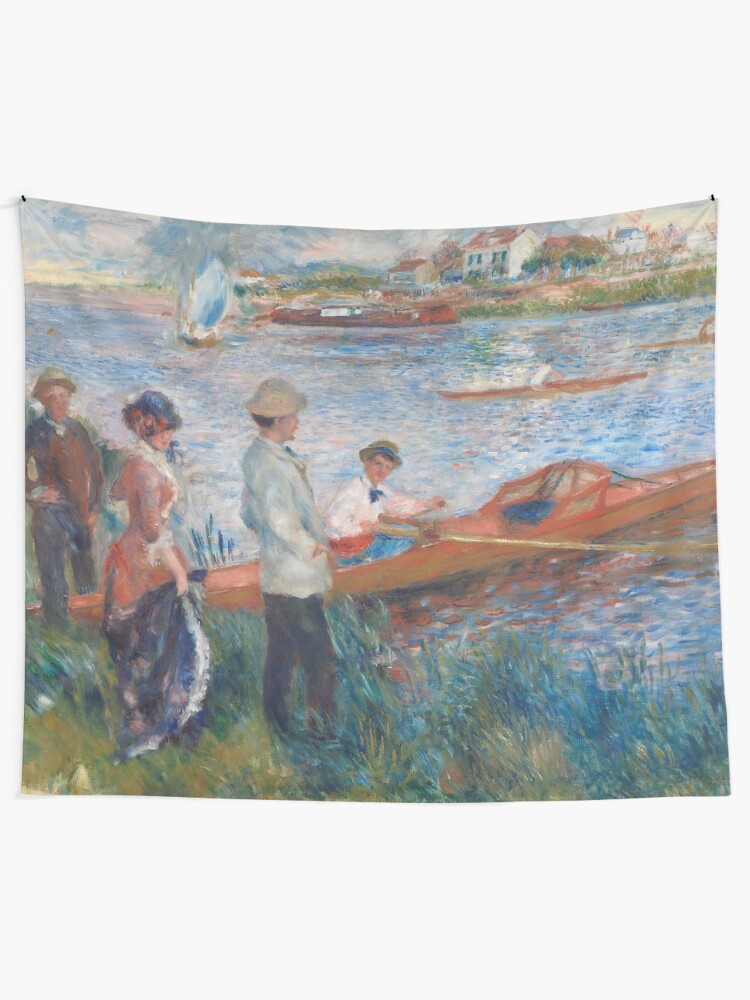 Alternate view of Oarsmen at Chatou Painting by Auguste Renoir Tapestry