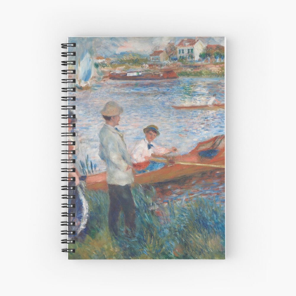 Oarsmen at Chatou Painting by Auguste Renoir Spiral Notebook