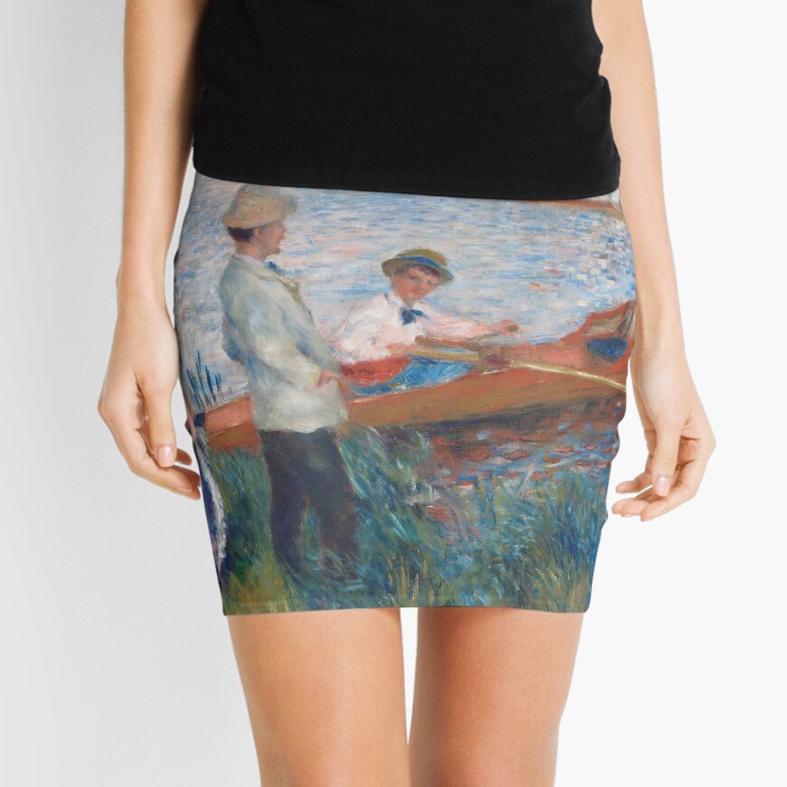 Oarsmen at Chatou Painting by Auguste Renoir Mini Skirt