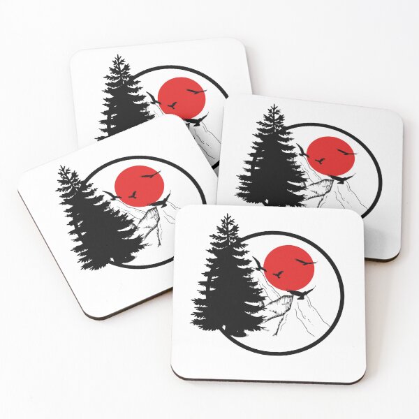 Item preview, mountain and red moon shirt designed and sold by zigo26.