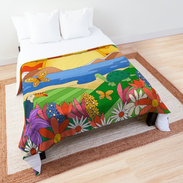 Vista previa del artículo con la obra «El paisaje psicodélico vívido inspira», diseñado y vendido por SimoCompany.