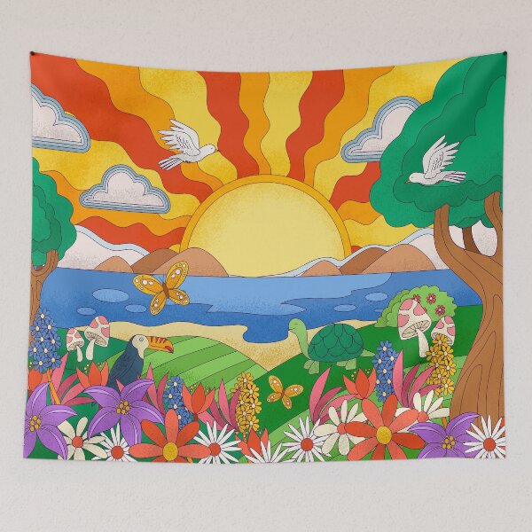 Item preview, Psychedelic vivid landscape inspire designed and sold by SimoCompany.