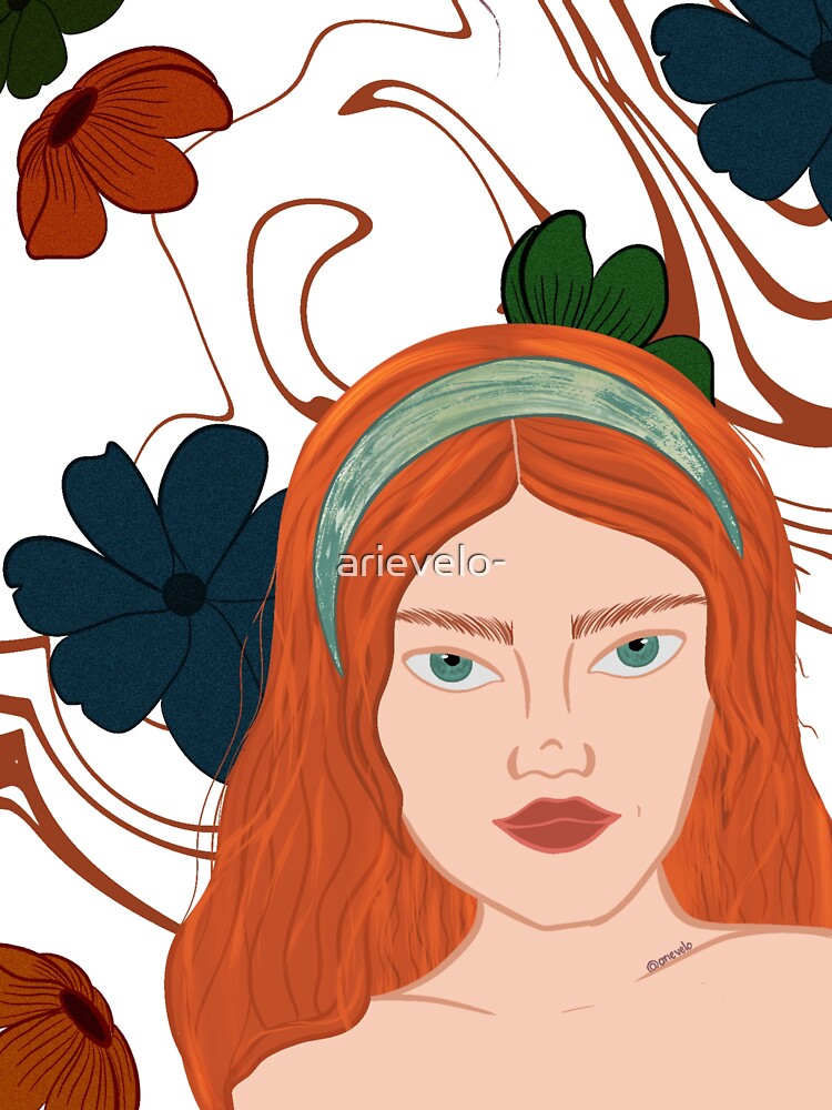 "Girl with flowers" Sticker for Sale by arievelo Redbubble