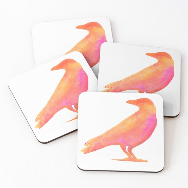Item preview, Colorful watercolor crow — hot pink and orange designed and sold by thephoenixsoul.