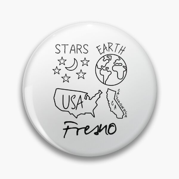 Item preview, Fresno Stars Earth USA California Black Text and Design designed and sold by artfulnotebook.