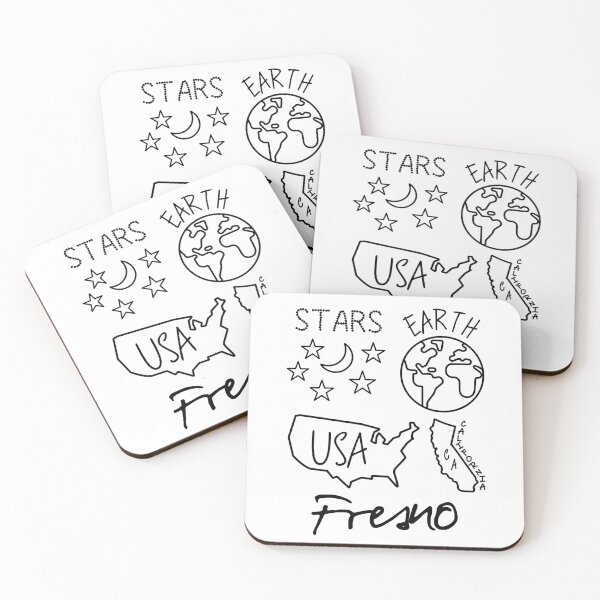 Item preview, Fresno Stars Earth USA California Black Text and Design designed and sold by artfulnotebook.
