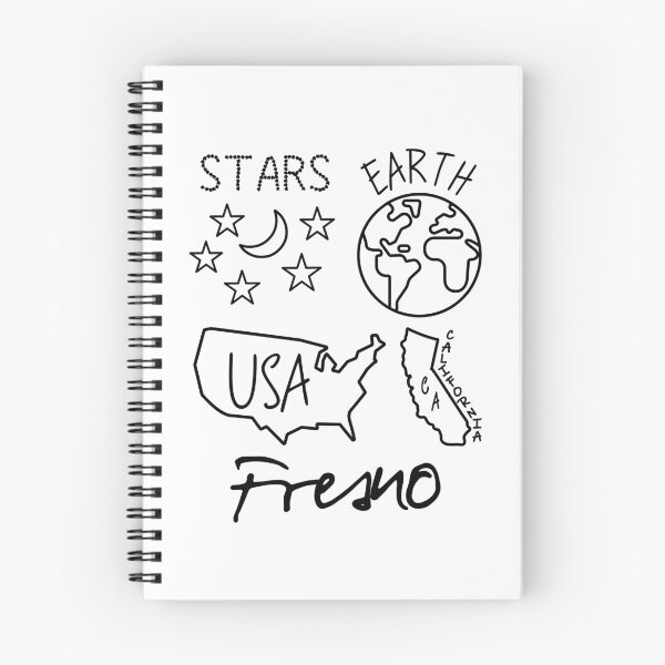 Item preview, Fresno Stars Earth USA California Black Text and Design designed and sold by artfulnotebook.