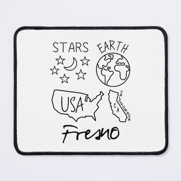 Item preview, Fresno Stars Earth USA California Black Text and Design designed and sold by artfulnotebook.