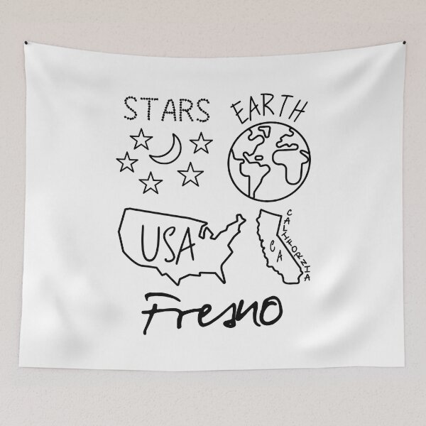 Item preview, Fresno Stars Earth USA California Black Text and Design designed and sold by artfulnotebook.