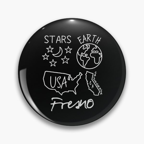 Item preview, Fresno Stars Earth USA California White Text and Design designed and sold by artfulnotebook.