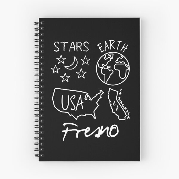 Item preview, Fresno Stars Earth USA California White Text and Design designed and sold by artfulnotebook.