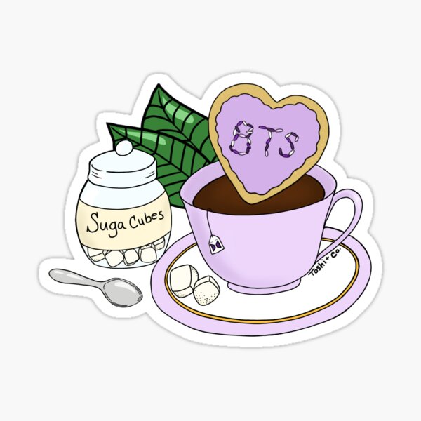 Cup of Tae with Suga and a Kookie (tea leaf vs) Sticker