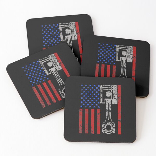 Item preview, American Flag Piston Muscle Car Patriotic Vintage designed and sold by Evrard122344.