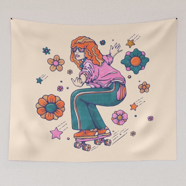 Item preview, Just Rollin Girl Skateboard Print designed and sold by Livelyscout.
