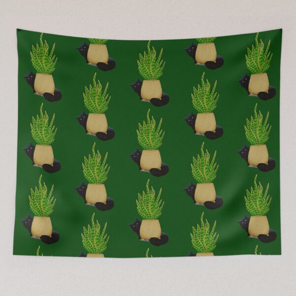 Item preview, Snake Plant and Black Cat Illustration  designed and sold by NikaIllustrates.