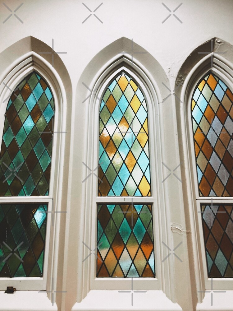 "old church stained glass windows" Poster for Sale by hgrasel Redbubble