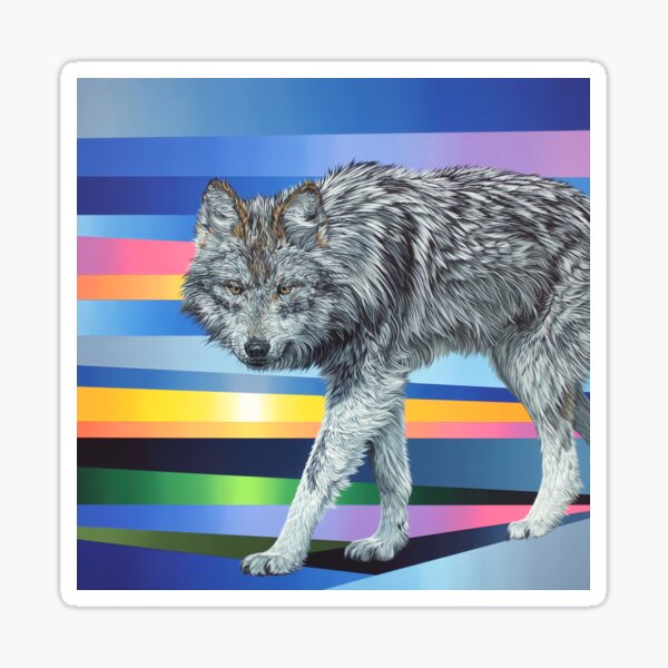 Sunset Wolf Sticker
