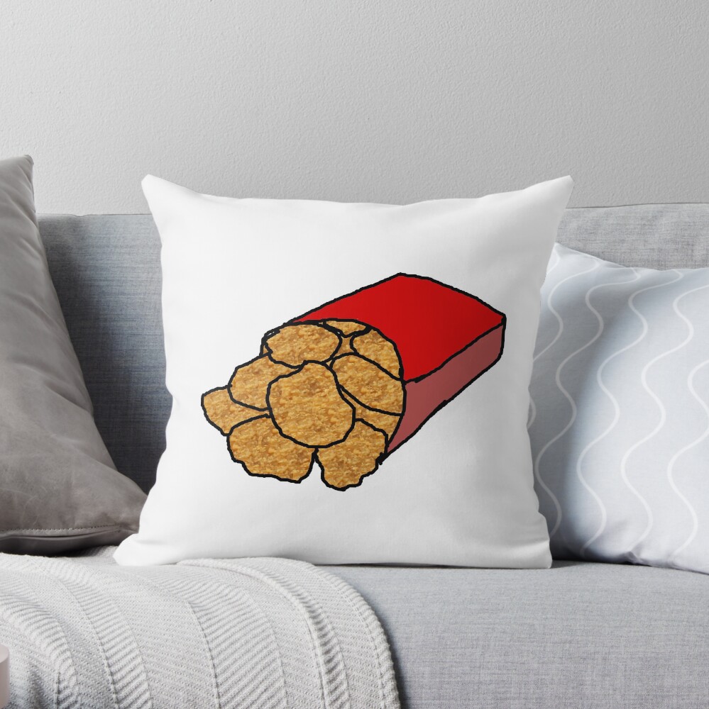 Realistic Chicken Nuggets Throw Pillow