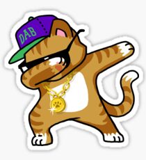 Dabbing Cat Funny Shirt Dab Hip Hop Dabbing Kitten Sticker