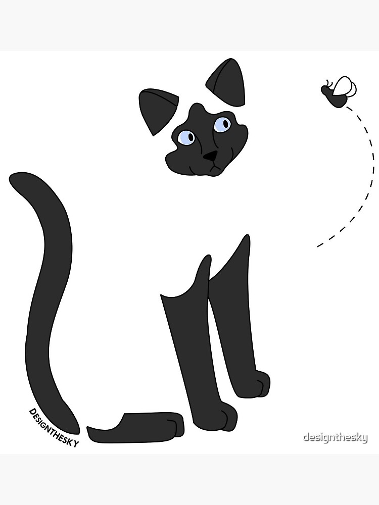 Carte De Vœux Chat Et Mouche Siamois Par Designthesky Redbubble