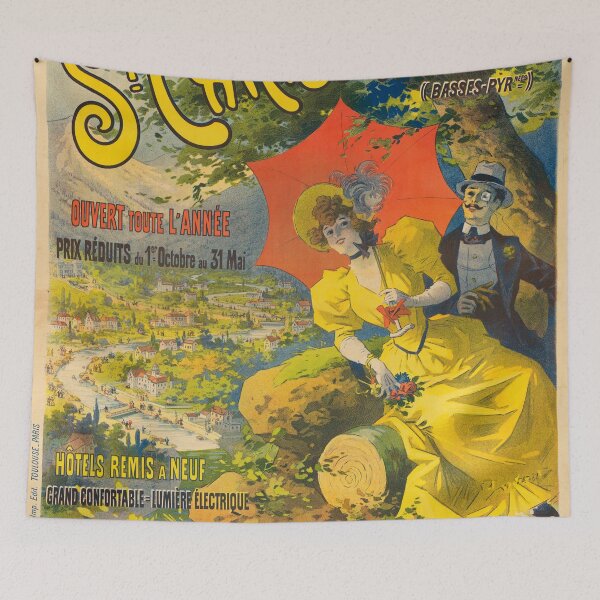 Item preview, Etablissement Thermale De ST CHRISTAU 1900 Vintage France Tourism Travel Poster designed and sold by retroposters.