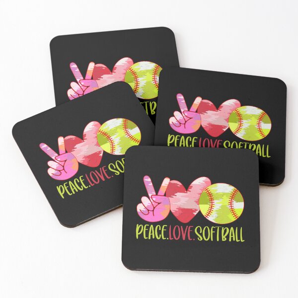 Item preview, Peace Love Softball Fastpitch Heart designed and sold by 99Fastpitch.