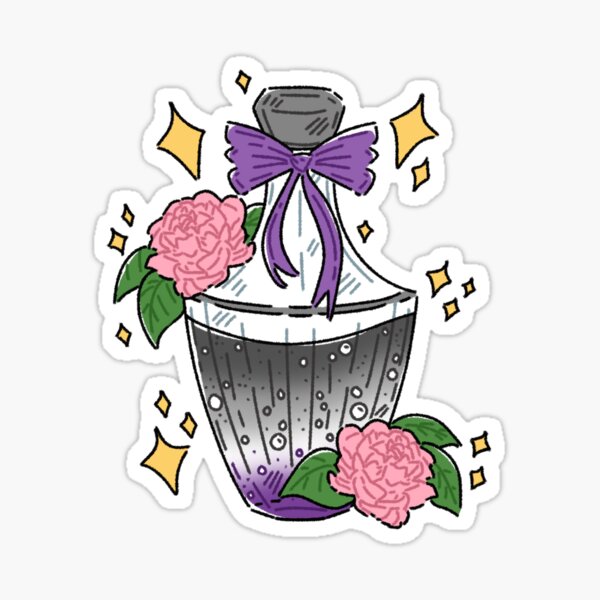 Asexual Pride Potion With Peonies Sticker By Salemwaslost Redbubble 2273