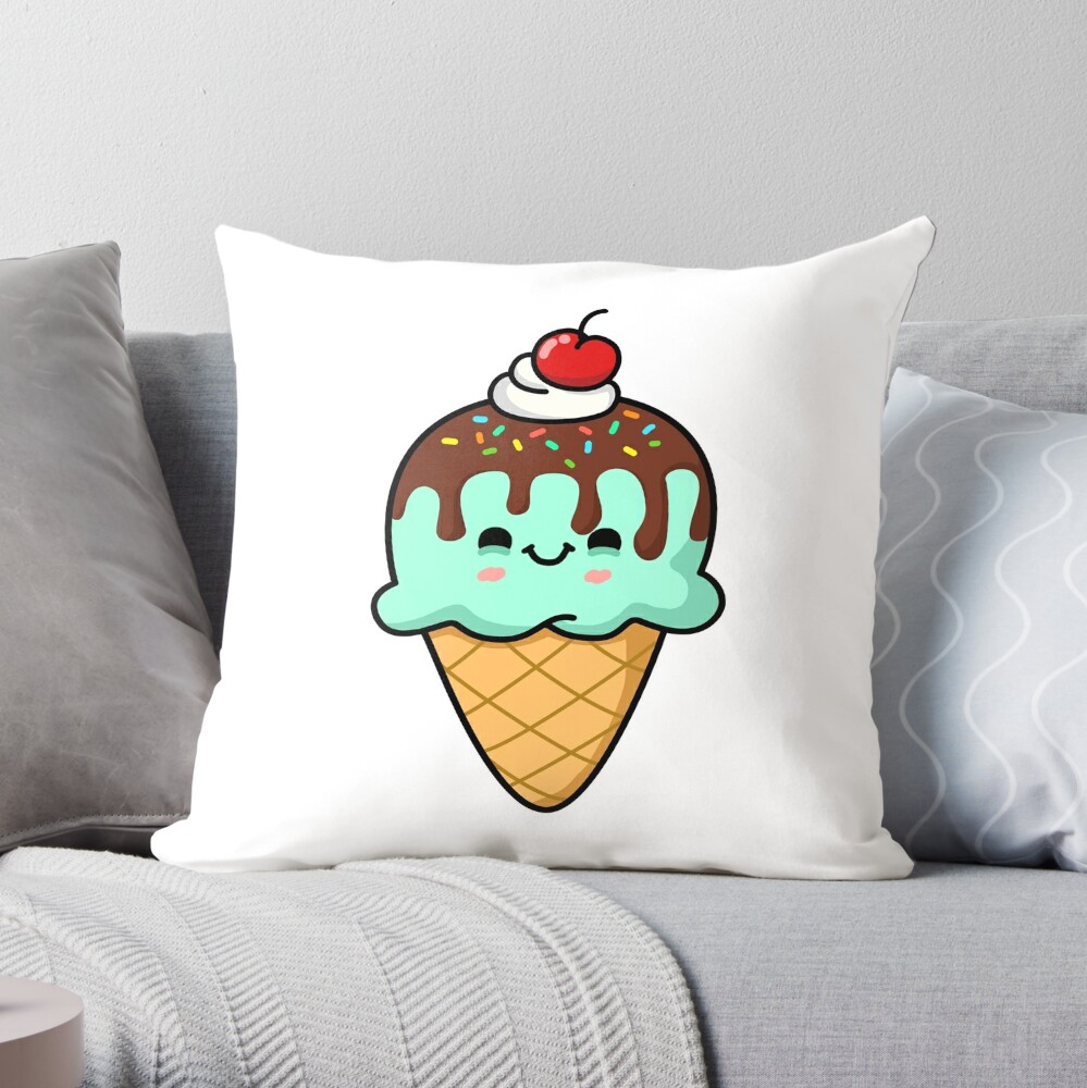 Kawaii Triple Scoop Ice Cream Cone by kawaiilife, Redbubble