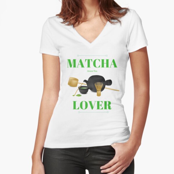 Matcha Green Tea Lover Fitted V-Neck T-Shirt