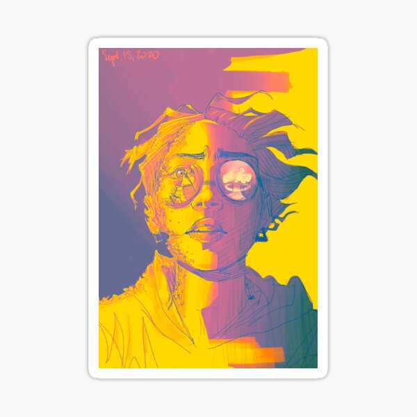 Atomic Yellow and Purple Sticker