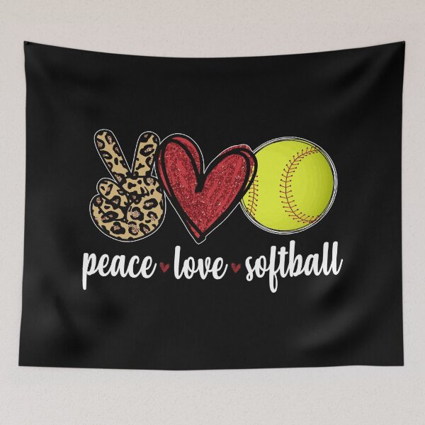 Item preview, Peace Love Softball Fastpitch Heart designed and sold by 99Fastpitch.