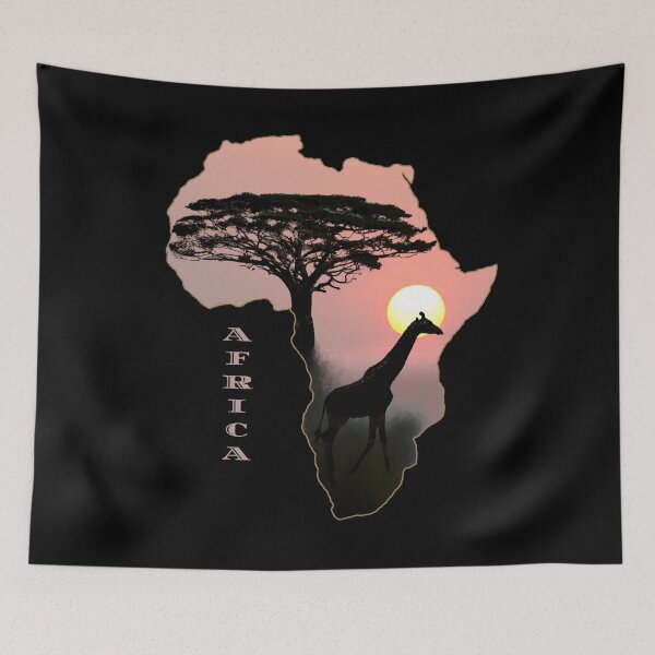 Item preview, Sunset in Africa with tree and giraffe designed and sold by TShirtsundMehr.