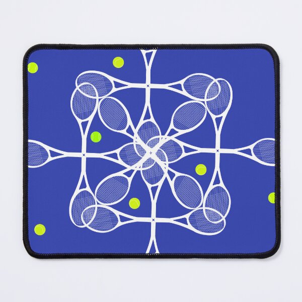 Item preview, Tennis Racket Pattern with Balls - Blue and White designed and sold by JoanNinjaHen.