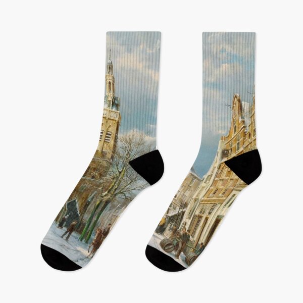 Item preview, A Winter's Day in a Sunlit Street by Willem Koekkoek  designed and sold by LoveSeasonz.