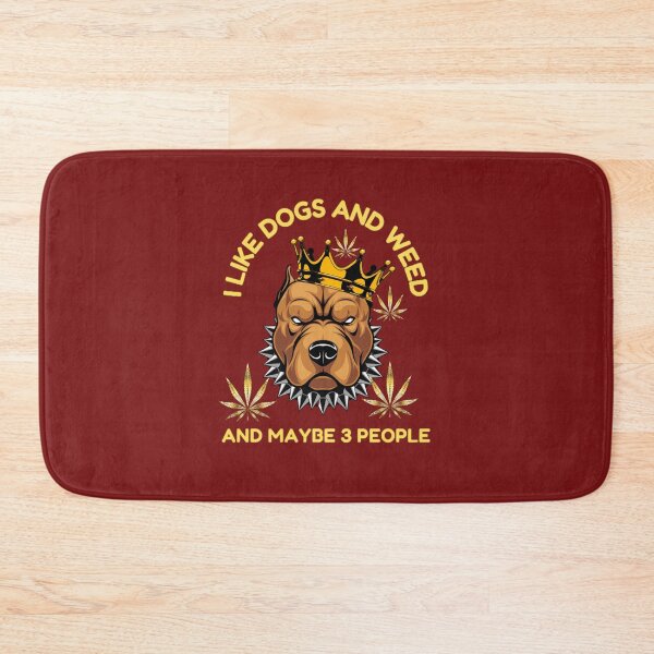 Item preview, I Like Dogs And Weed And Maybe 3 People loves Cannabis Marijuana Leaf Gold designed and sold by BestDesignbySof.