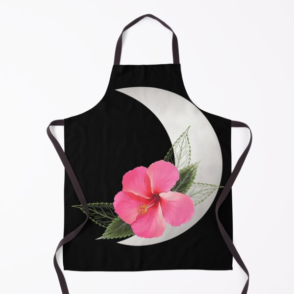 Item preview, Crescent moon with hibiscus blossom - tropical plant designed and sold by TShirtsundMehr.